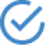 青色のチェックマークが円で囲まれているアイコン