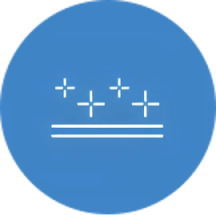 青色の丸に、星と二重線が描かれたアイコン