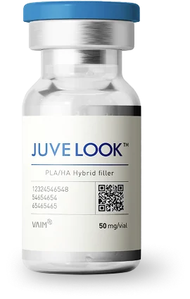 ジュベルック（JUVÉLOOK）のPLA/HAハイブリッドフィラーが入ったバイアル瓶。