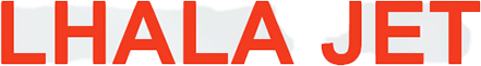 赤い文字で「LHALAJET」と書かれたロゴ。