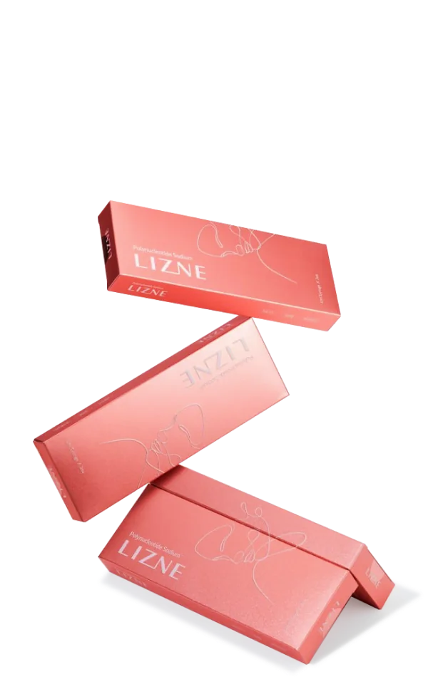 リズネ（LIZNE）のスキンソリューション、ピンク色の箱が重なっている