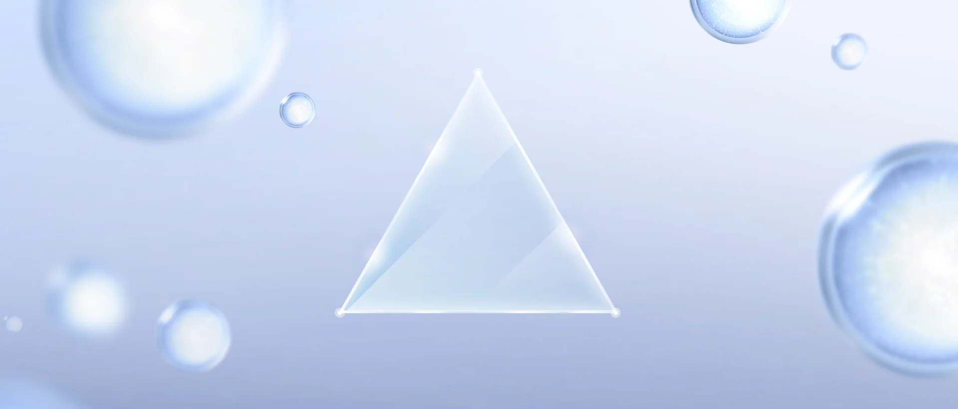 水滴と透明な三角形が浮かぶ、首シワフィラーのイメージ画像